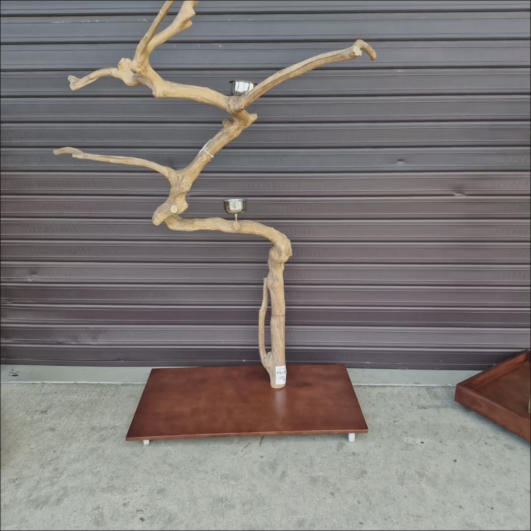 Java Floorstand Play Gym 764, hand crafted java wood parrot play stand
