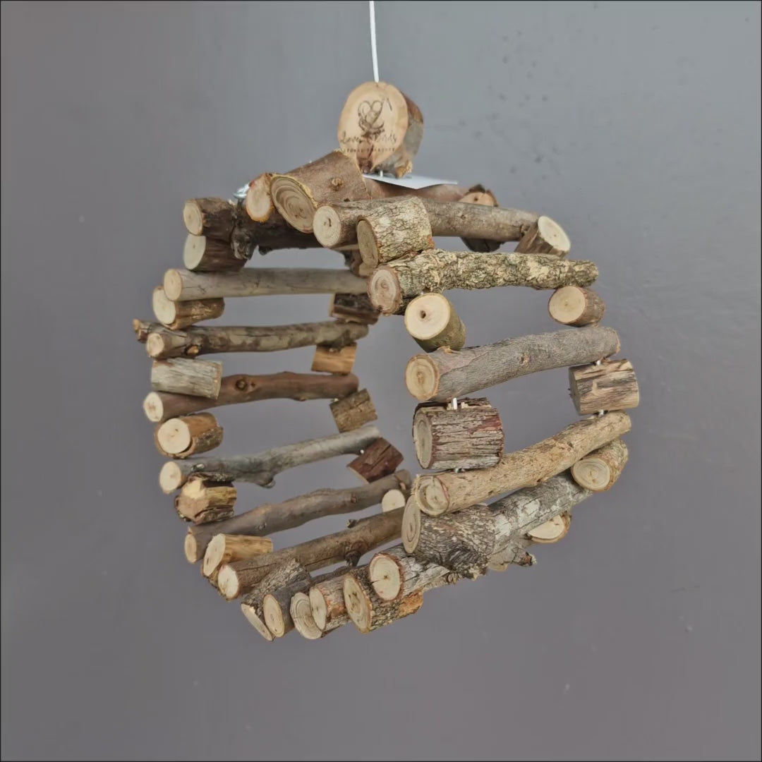 Aussie Wheel showing the natural Australian wood construction and hanging design