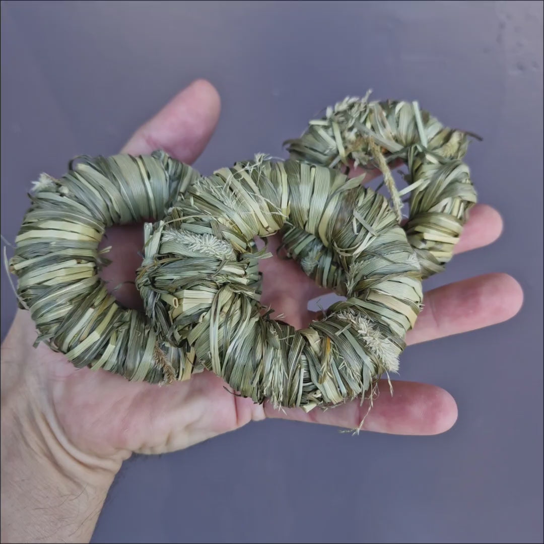 Alfalfa Ring Foot Toys 3pk – alfalfa and hay foot toy for birds of all sizes