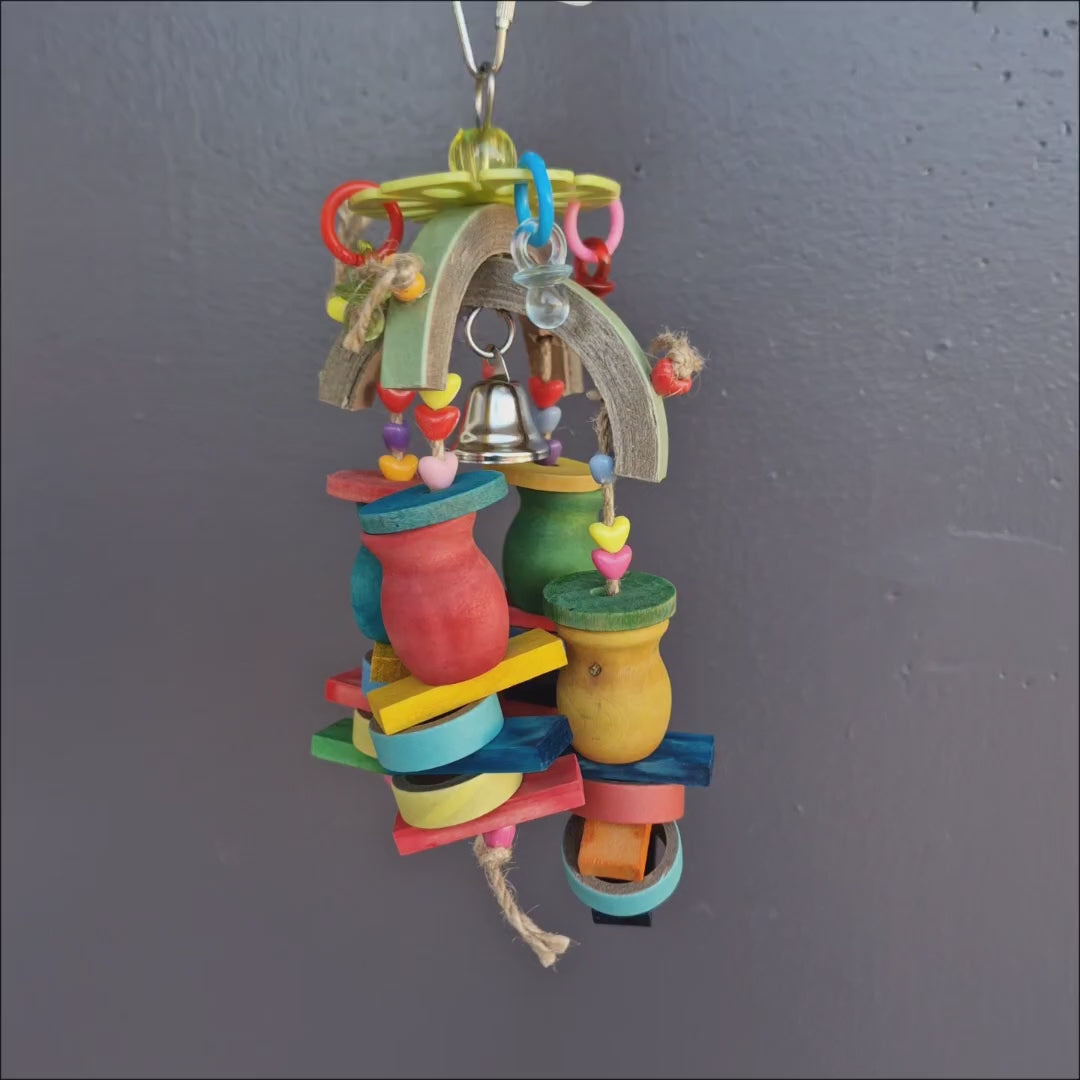 Wooden Foraging Cups, gumnut shaped wooden cups for stuffing with treats as a foraging toy for small and medium parrots