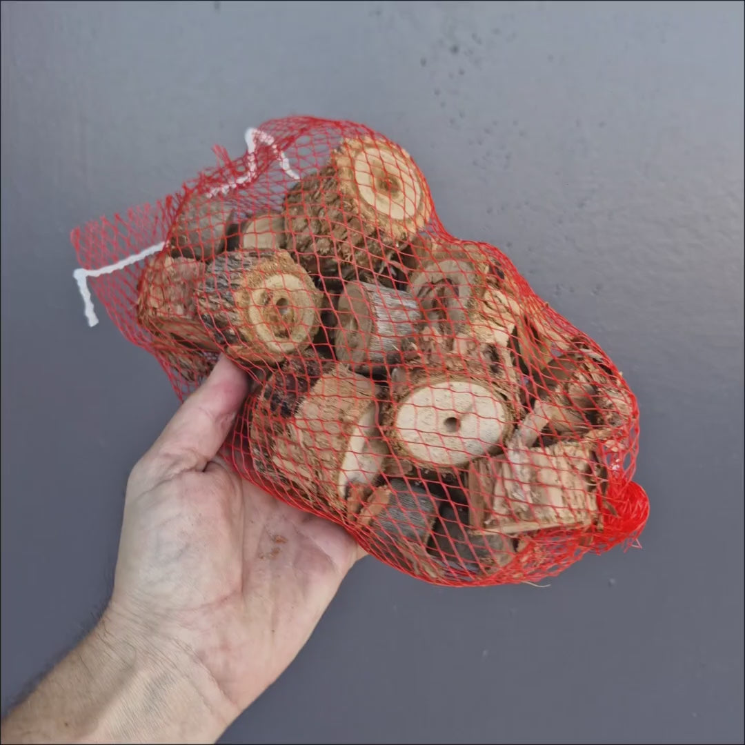Native Wood Discs - Australian gum and paperbark wood slices with pre-drilled holes for bird toys