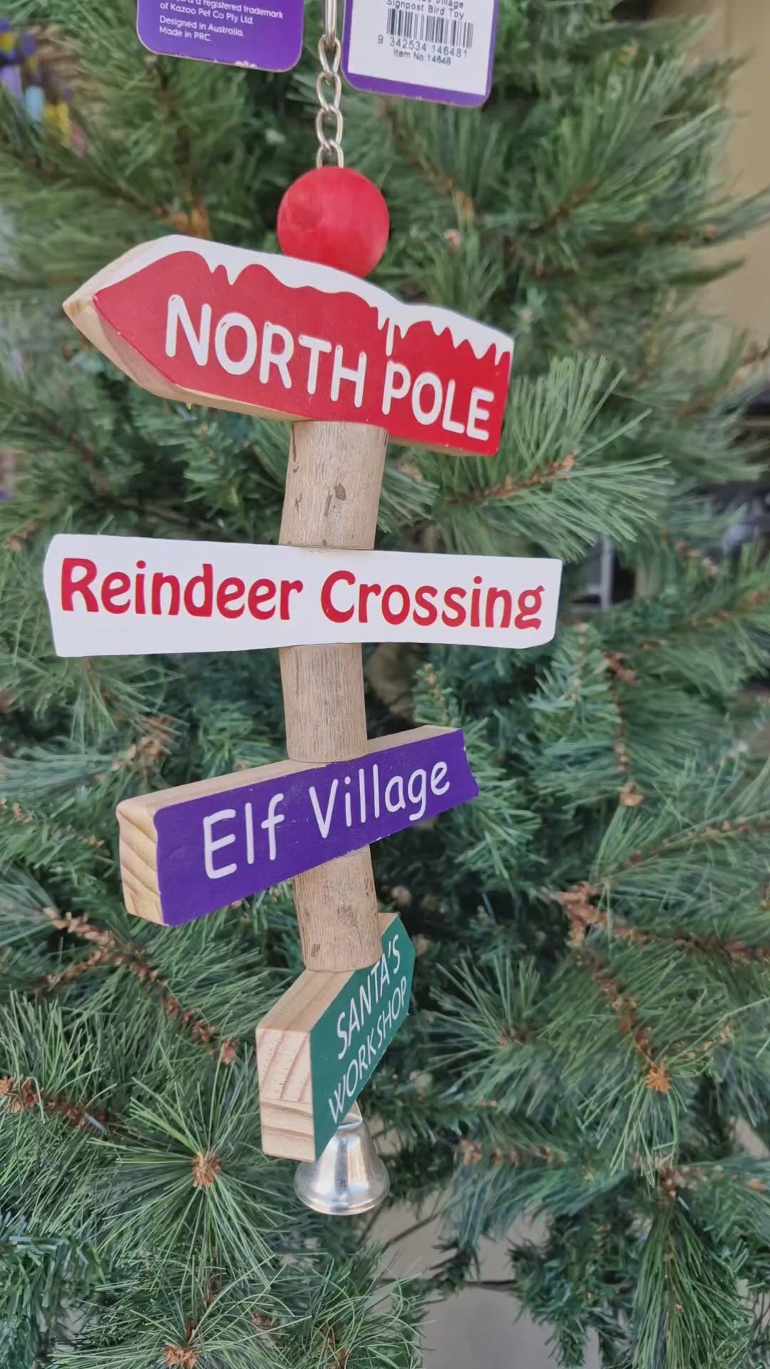 Christmas Village Sign Post Chew